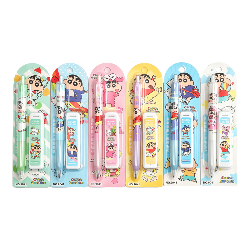 12PCS 9041 Crayon Shinchan Mechanical Pencil Set