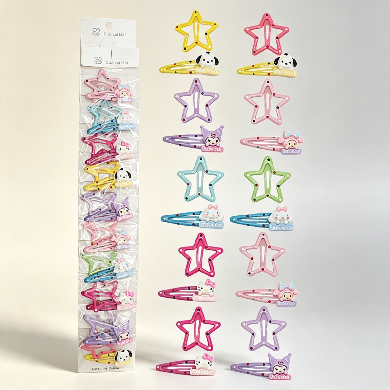 10PCS Starry Sanrio BB Hairpin