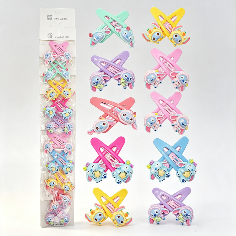 10PCS Stitch BB Hair Clips