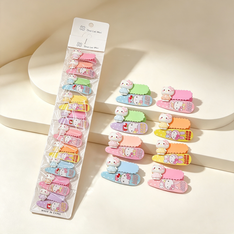 10PCS Hello Kitty Egg Clip Printed BB Clip Mixed
