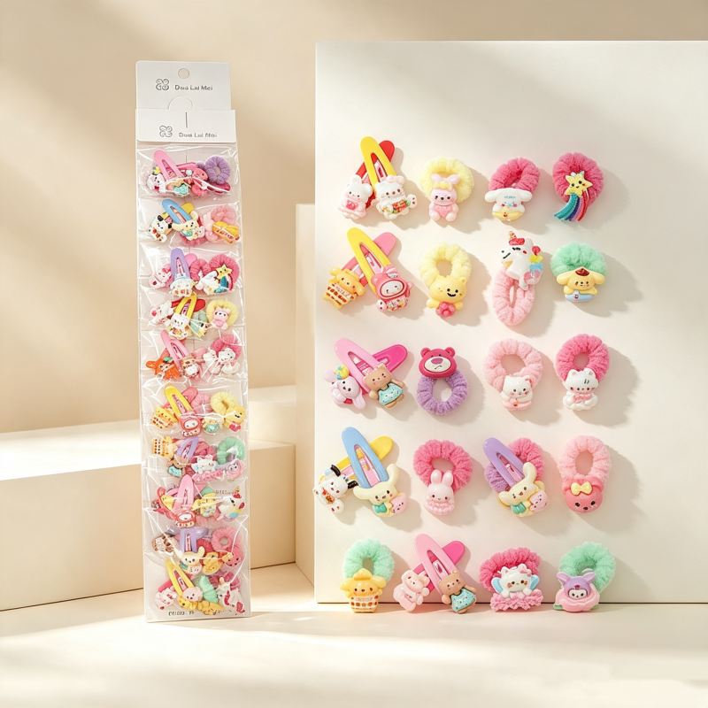 10PCS Sanrio Series Small Fuzzy Loop BB Clips Mixed