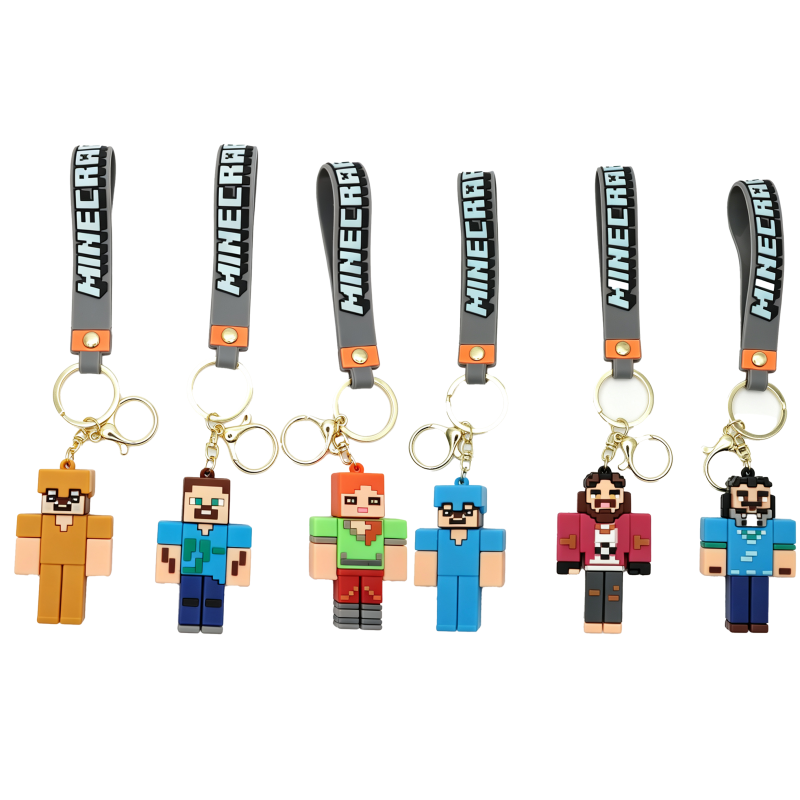 6PCS My World Keychains 31
