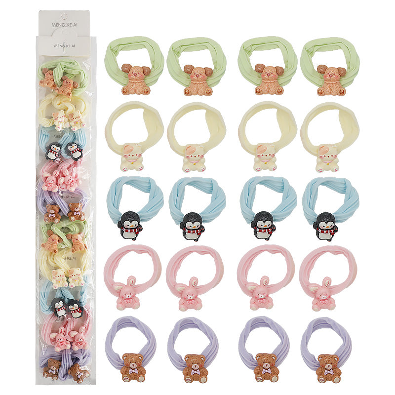 10PCS Penguin Hair Ties 16