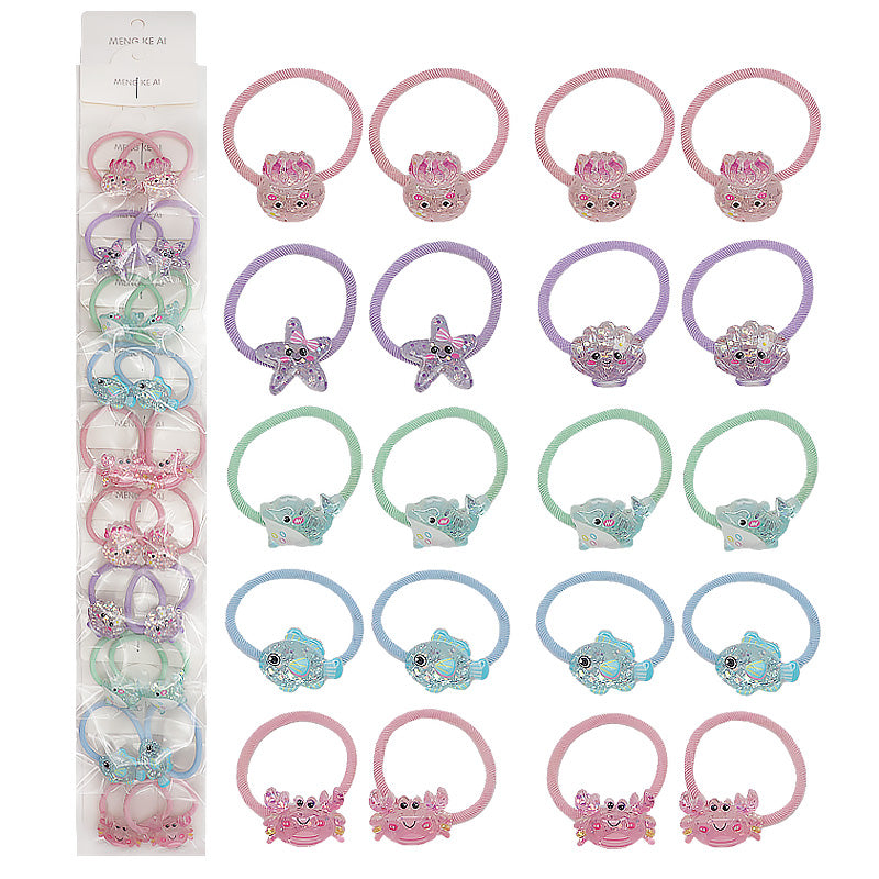 10PCS Ocean World Hair Ties 19