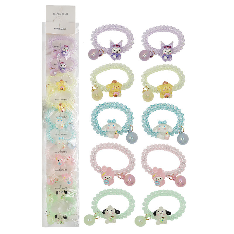 10PCS Sanrio Telephone Wire Hair Ties 29