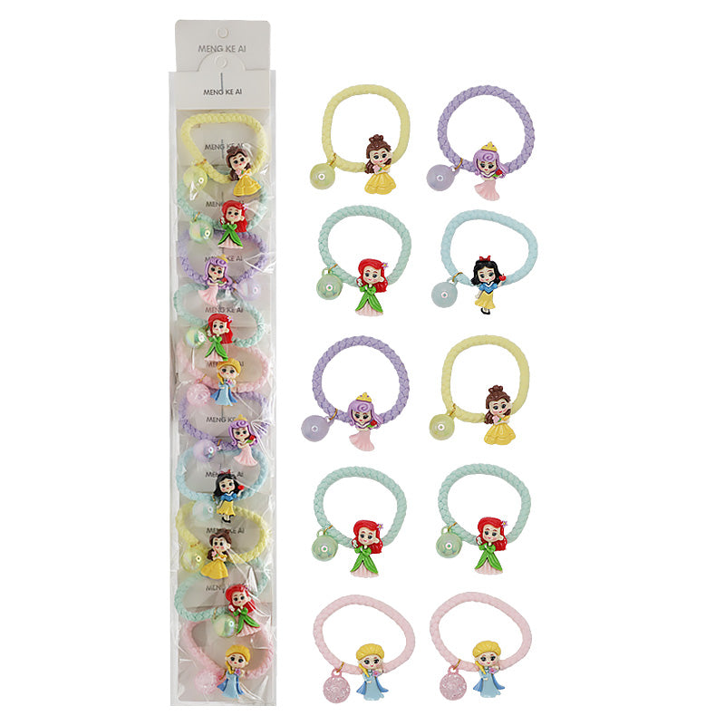 10PCS Disney Princess Hair Ties 32