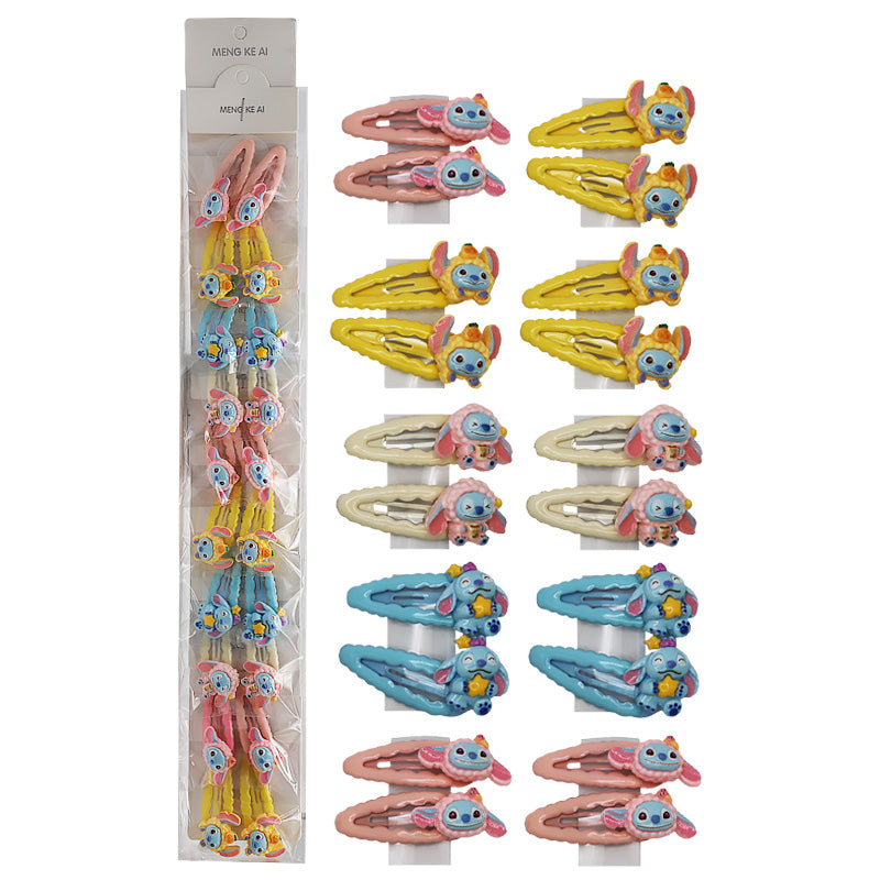 10PCS Colorful Stitch Hair Clips 34