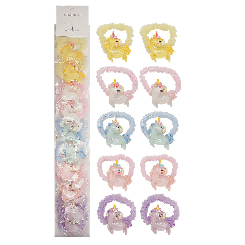 10PCS Colorful Unicorn Hair Ties 38