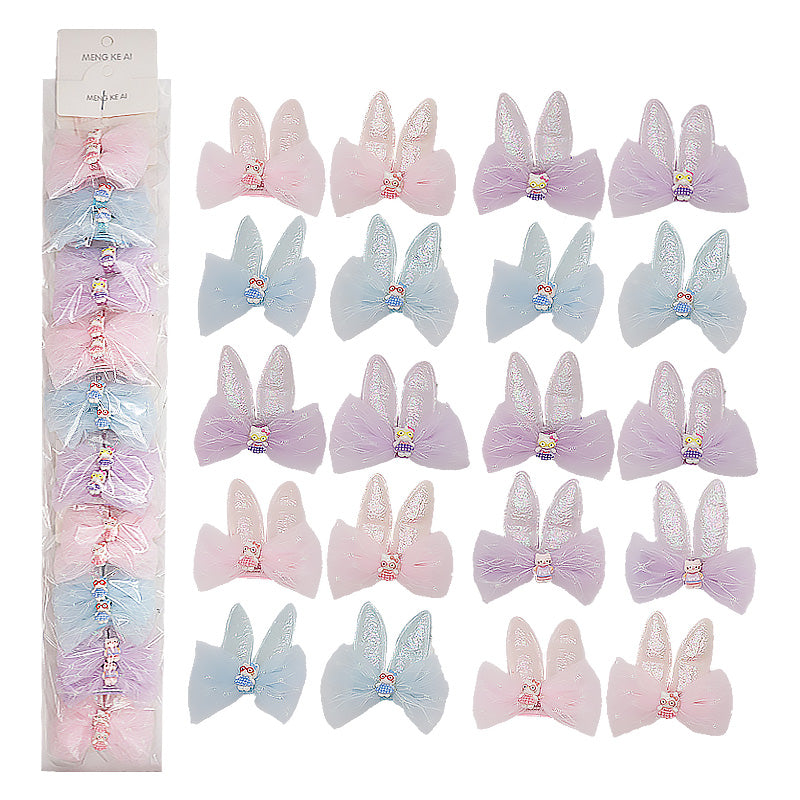 10PCS Bow Kitty Hair Clips 40
