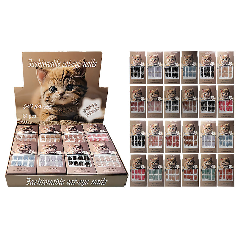 12PCS Paper Box Cat Eye Nail Tips 1
