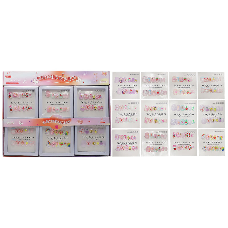 12PCS Photo Frame Nail Tips with Rhinestones 3