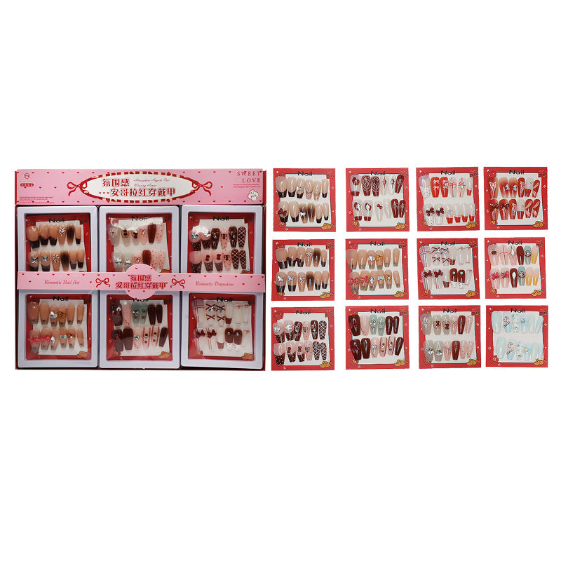 12PCS Photo Frame Nail Tips with Rhinestones 4
