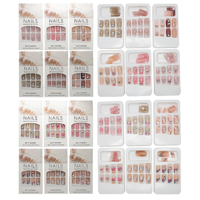 12PCS Nail Tips with Rhinestones 20