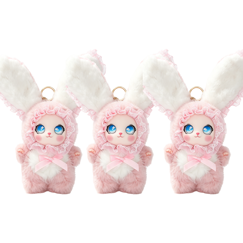 3Pcs Lulu Rabbit Plush Pendant Pack No.02